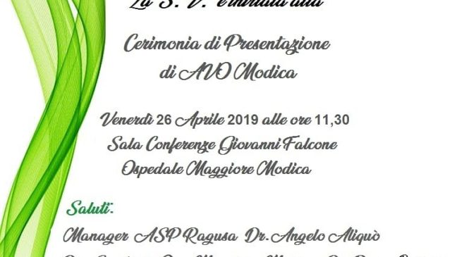 26 Aprile costituzione della nuova sede di AVO MODICA