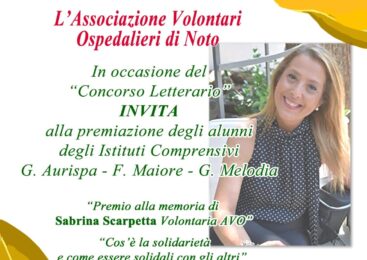 Cos’è la solidarietà e come essere solidali con gli altri – Premio alla memoria di Sabrina Scarpetta Volontaria AVO